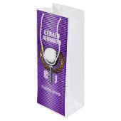 Metallic Gold Lines Golf Monogram Ontwerp Kleine G Wijn Cadeautas (Achterkant Gekanteld)