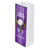 Metallic Gold Lines Golf Monogram Ontwerp Kleine G Wijn Cadeautas (Voorkant Gekanteld)