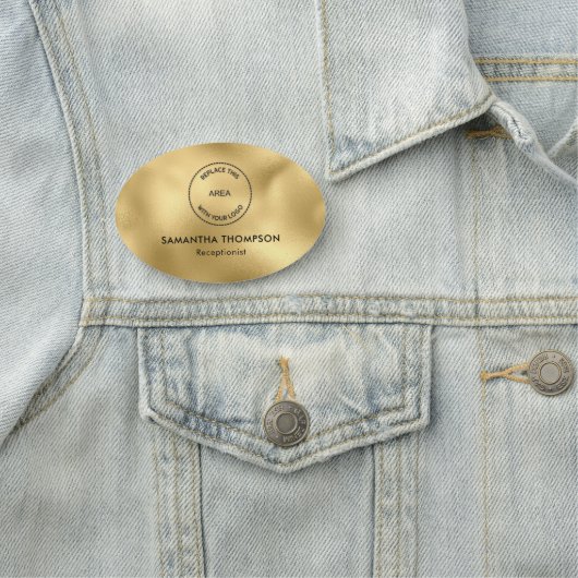 Metallic Gold Logo Hotel Functie Titel Naamplaatje (In situ)