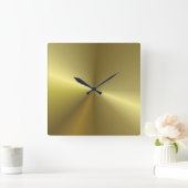 Metallic Gold look Background Moderne Sjabloon Vierkante Klok (Huis)