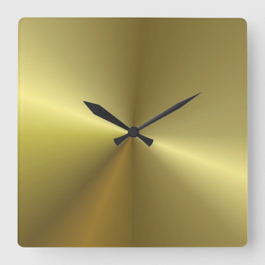 Metallic Gold look Background Moderne Sjabloon Vierkante Klok (Voorkant)