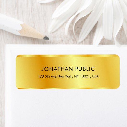 Metallic Gold look elegant Glamor Aangepaste Sjabl Etiket (Insitu)