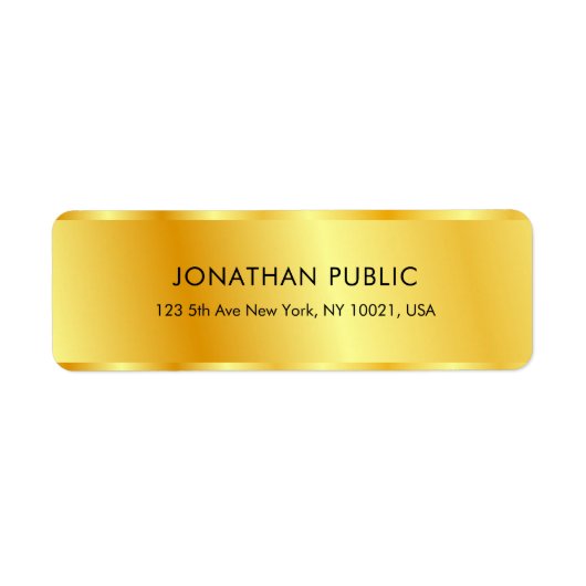 Metallic Gold look elegant Glamor Aangepaste Sjabl Etiket (Voorkant)