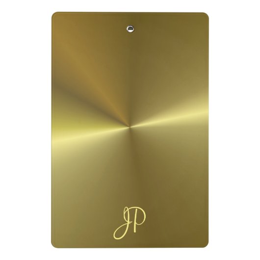 Metallic Gold look Elegant Monogram Sjabloon Mini Klembord (Achterkant)