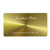 Metallic Gold look Elegant Script Trendy Sjabloon Etiket (Voorkant)