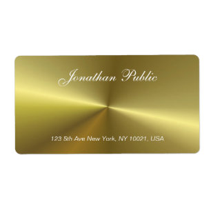 Metallic Gold look Elegant Script Trendy Sjabloon Etiket