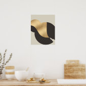 Metallic Gold look fontein Pen & Ink Art Print (Keuken)