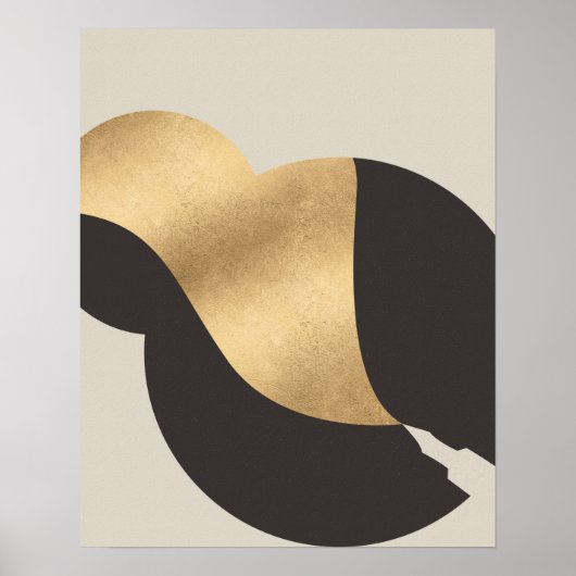 Metallic Gold look fontein Pen & Ink Art Print (Voorkant)