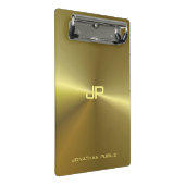 Metallic Gold look Modern Elegant Monogrammen Mini Klembord (Schuin)