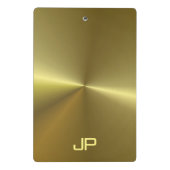 Metallic Gold look Modern Elegant Monogrammen Mini Klembord (Achterkant)