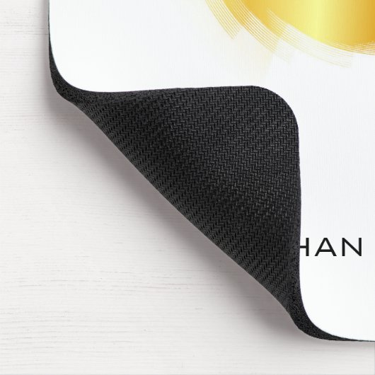 Metallic Gold look Modern Monogram Sjabloon Muismat (Hoek)