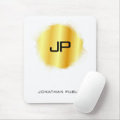 Metallic Gold look Modern Monogram Sjabloon Muismat (Met muis)