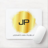 Metallic Gold look-monogram Sjabloon personalisere Muismat (Met muis)