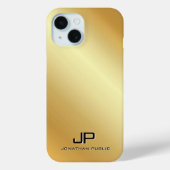 Metallic Gold Look Sjabloon Monogram gepersonalise Case-Mate iPhone Case (Achterkant)