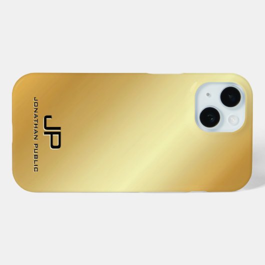 Metallic Gold Look Sjabloon Monogram gepersonalise Case-Mate iPhone Case (Achterkant (horizontaal))