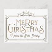 Metallic Gold Merry Fancy Lijst voor kerstmis  Briefkaart (Voorkant)