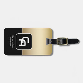 Metallic Gold Monogram Bagagelabel