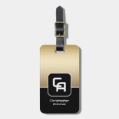 Metallic Gold Monogram Bagagelabel (Voorkant verticaal)
