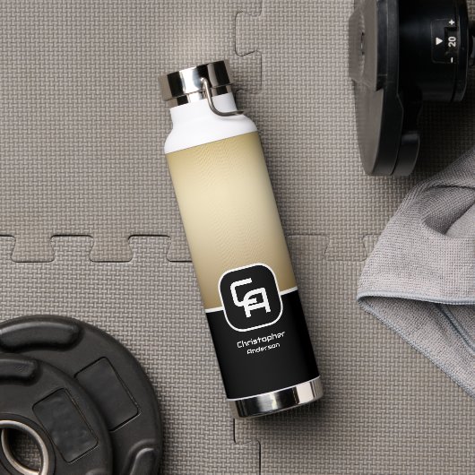 Metallic Gold Monogram Waterfles (Gym)