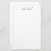 Metallic Gold Music Note Gewoon een notitie Briefpapier (Voorkant / Achterkant)
