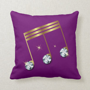Metallic Gold Music Note Pillow met diamanten Kussen
