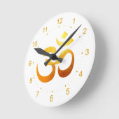 Metallic Gold Om Symbol  Ronde Klok (Hoek)