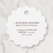 Metallic Gold op Kraft Scalloped Honey Label Bee (Achterkant)