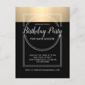 Metallic Gold op zwarte dag Uitnodiging Briefkaart (Voorkant)