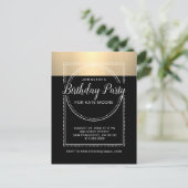 Metallic Gold op zwarte dag Uitnodiging Briefkaart (Staand voorkant)