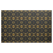 Metallic Gold Pattern op Black Stof (Yard (91,4 cm))