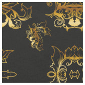 Metallic Gold Pattern op Black Stof (Close Up)