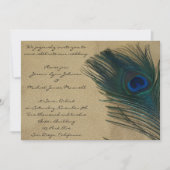 Metallic Gold Peacock Wedding Kaart (Voorkant)