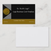 Metallic Gold Planet Earth Logo Visitekaartje (Voorkant / Achterkant)