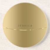Metallic Gold Print Background Monogramed Zandsteen Onderzetter (Voorkant)