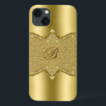 Metallic Gold print met diamanten patroon Case-Mate iPhone Case<br><div class="desc">Glanzend metallisch goud ziet er uit met een gouden diamanttextuurpatroon. Aangepast en optioneel monogram.</div>