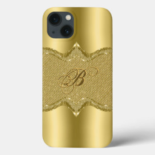 Metallic Gold print met diamanten patroon Case-Mate iPhone Case
