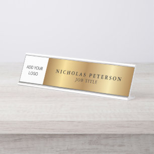 Metallic Gold Professional Executive Company Logo Bureau Naambordje
