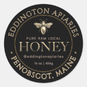 Metallic Gold Queen Bee Honey Label (Voorkant)