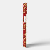 Metallic Gold Red Damask Patroon Case-Mate iPhone Case (Achterkant / Rechts)