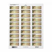 Metallic Gold Script Holly en Berries Holiday Etiket (Full Sheet)