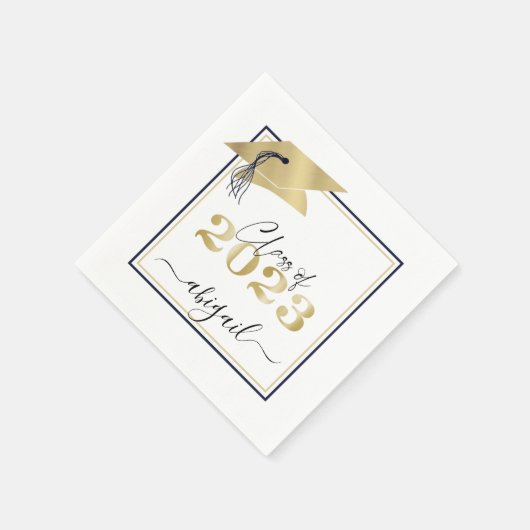 Metallic Gold Script met afstudeerkap Servet (Hoek)