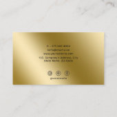 Metallic Gold Shiny Minimalistische Social Media P Visitekaartje (Achterkant)