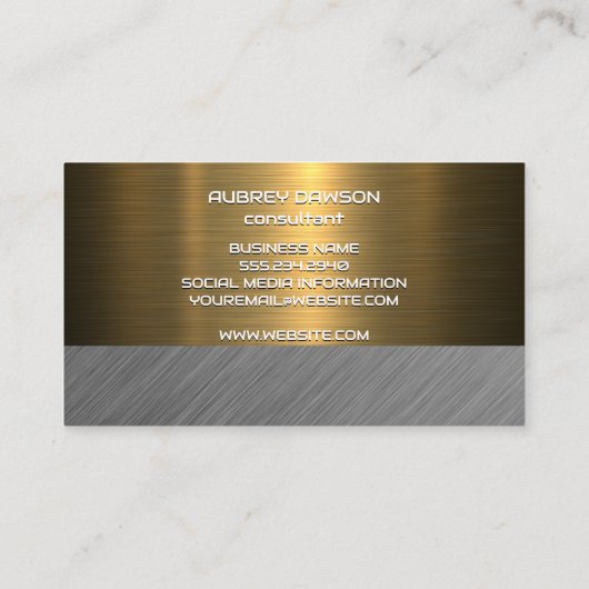 Metallic Gold Silver geborsteld Visitekaartje (Achterkant)