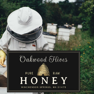 Metallic Gold  Skep Bijenkorf Bijenhouders Visitekaartje