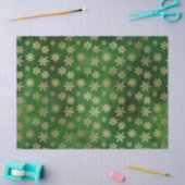 Metallic Gold Snowflakes op groene ontkoppeling Tissuepapier (Craft)