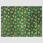 Metallic Gold Snowflakes op groene ontkoppeling Tissuepapier (Voorkant)