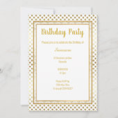 METALLIC GOLD SPOT LAYERED 2 BIRTHDAGINA INVITATIE KAART (Voorkant)