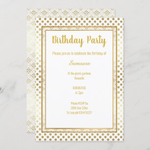 METALLIC GOLD SPOT LAYERED 2 BIRTHDAGINA INVITATIE KAART