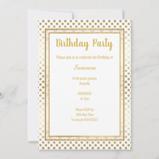 METALLIC GOLD SPOT LAYERED BIRTHDAY KAART (Voorkant)