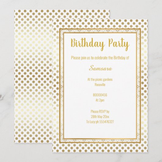 METALLIC GOLD SPOT LAYERED BIRTHDAY KAART (Voorkant / Achterkant)
